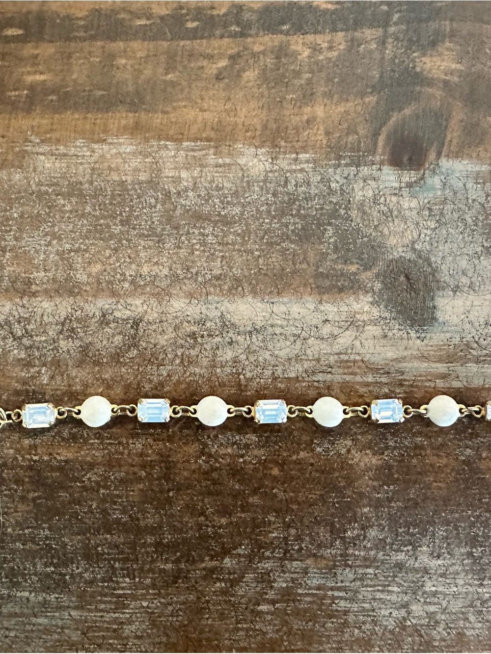 Catherine Popesco Gold-Tone Bracelet with White and Clear Stones